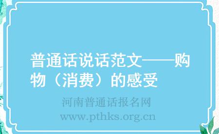 普通話說話范文——購物(消費)的感受