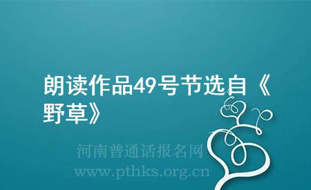 朗讀作品49號(hào)節(jié)選自《野草》